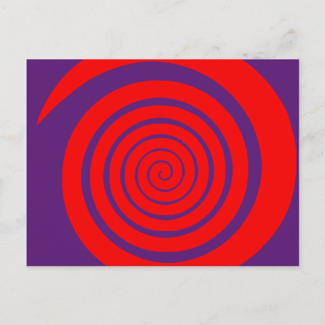 red hypnotic spiral image postcard (Front)