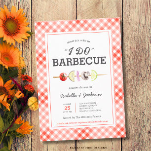 Red I DO BBQ Barbecue Wedding Shower Invitation