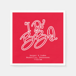 Red I Do BBQ Wedding Napkins