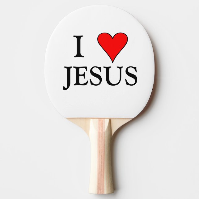 Red I HEART JESUS Ping Pong Paddle (Front)