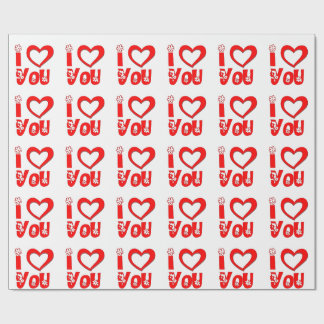 Red I Love You Gift Wrapping Paper