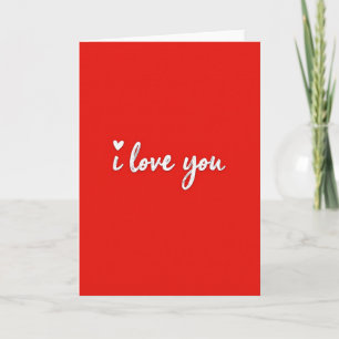 Red I Love You Script Valentines Card