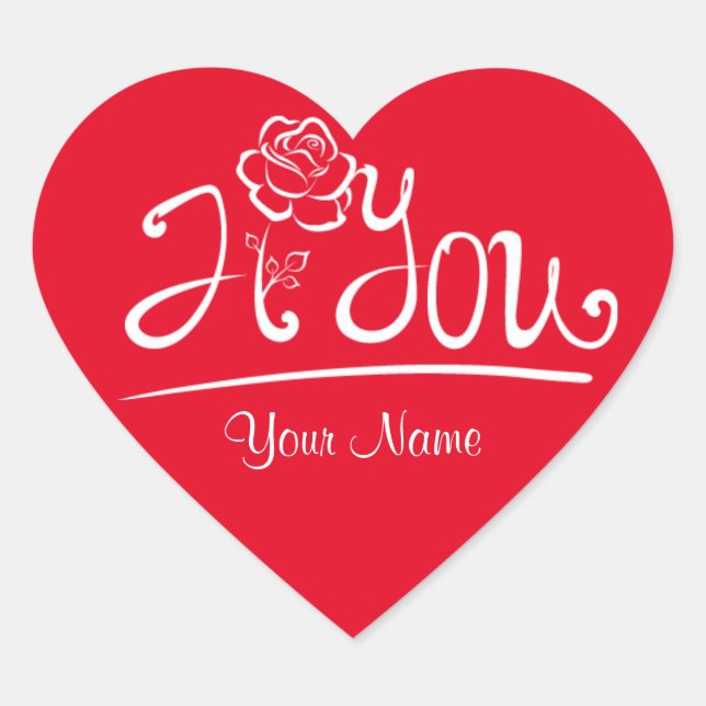 Red / I rose you / Valentines Day Sticker (Front)