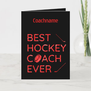 Red ice- Best hockey coach ever thank you card