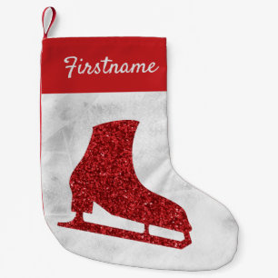Red Ice skate Christmas Stockings