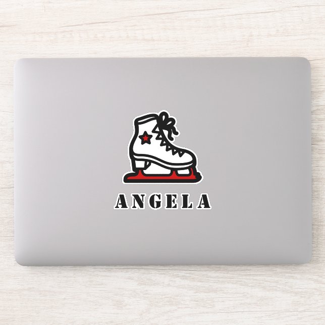 Red Ice-Skating Star Skate Girl's Name Girly Cute  (Computer)