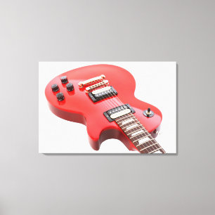 RED ICONIC ELECTRIC GUITAR 24x36 Canvas Print