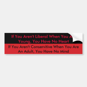 red, If You Aren't Liberal When You Are Young, ... Bumper Sticker