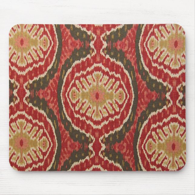 Red Ikat Mouse Mat (Front)