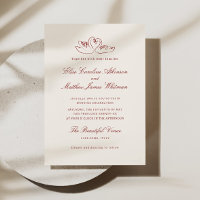 Red Illustrated Swans Whimsical Wedding