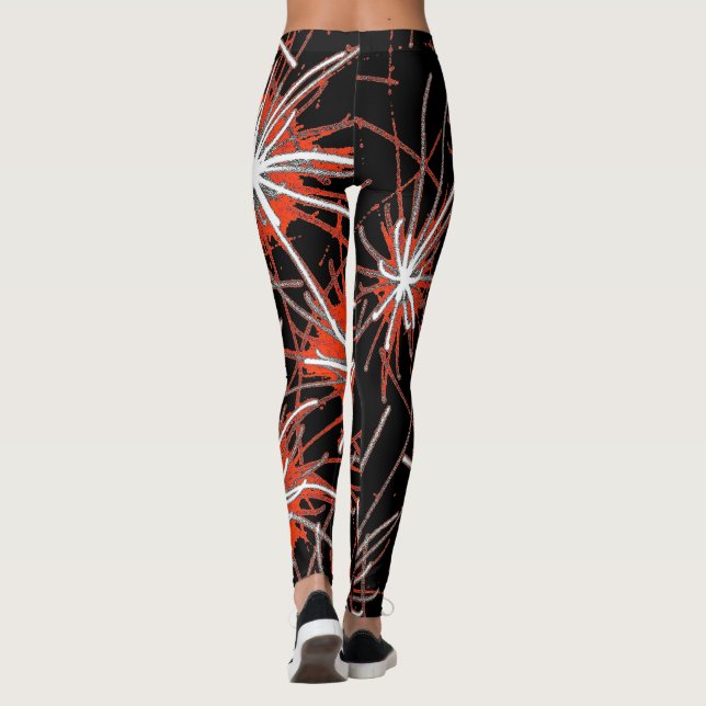 Red Impact Burst Leggings (Back)
