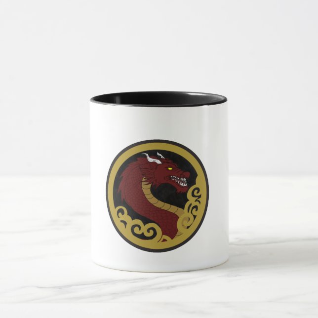 Red Imperial Dragon Ceramic Mug (Center)