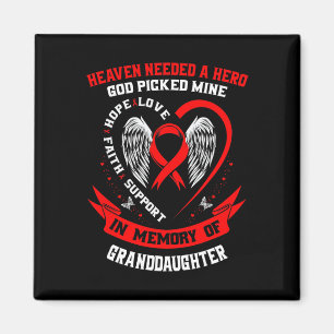 Red In Memory Of Granddaughter Heart Disease Aware Magnet