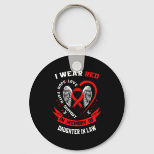 Red In Memory Of My Daughter In Law Heart Disease  Key Ring