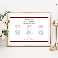 Red In Memory Of Our Classmates School Reunion