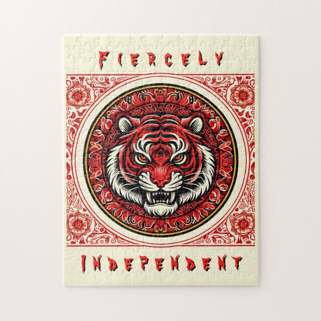 Red Independant Tiger Jigsaw Puzzle (Vertical)