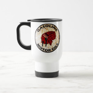 Red Indian Gasoline vintage sign rusted vers. Travel Mug