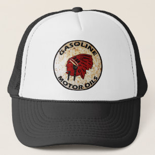 Red Indian Gasoline vintage sign rusted vers. Trucker Hat