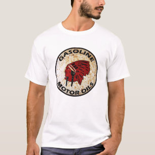 Red Indian Gasoline vintage sign. Rusted version T-Shirt