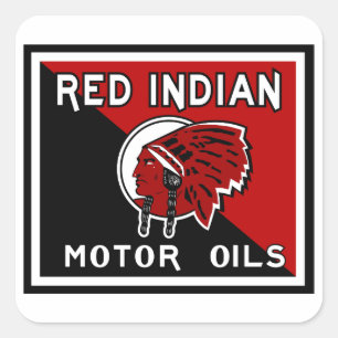 Red Indian Motor Oils vintage sign Square Sticker