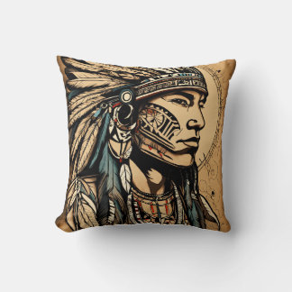 RED INDIAN ROUND PILOW CUSHION