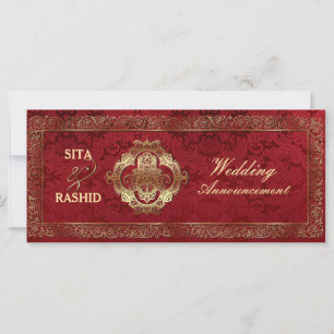 Red Indian Wedding - Announcement / Rackcard