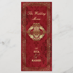 Red Indian Wedding - Menu Card / Rackcard