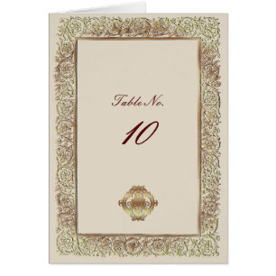 Red Indian Wedding - Table Number Card