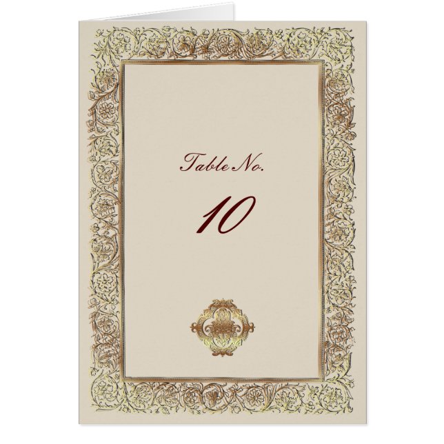 Red Indian Wedding - Table Number Card (Front)