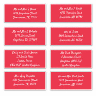 Red Individual Recipient Name Address Shipping