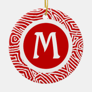 Red Initial Ceramic Tree Decoration