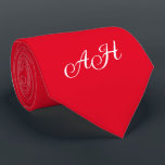 Red Initials Groomsmen Monogram Monogrammed  Tie<br><div class="desc">Elegant red monogram tie. Modern,  trendy,  groomsmen,  initials tie. Perfect for wedding,  birthday,  Father's day. Personalise it with your initial.</div>