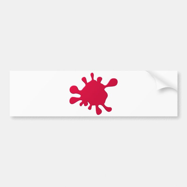 Red ink blot bumper sticker (Front)