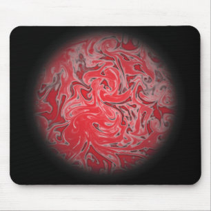 Red Ink Globe Mouse Mat