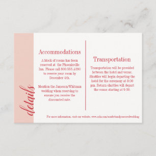 Red Insert Card, Caroline Wedding