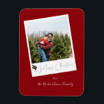 Red Instant Photo Merry Christmas Magnet<br><div class="desc">Send some Christmas Joy that can be continued throughout the year on a refrigerator or magnetic surface with your Red Instant Photo Merry Christmas Magnet.</div>