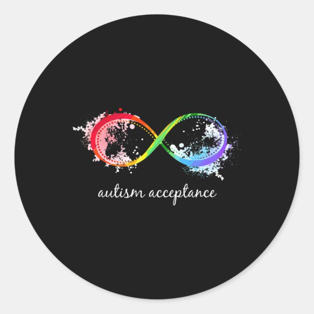 Red Instead Autism Autism-acceptance  Classic Round Sticker (Front)