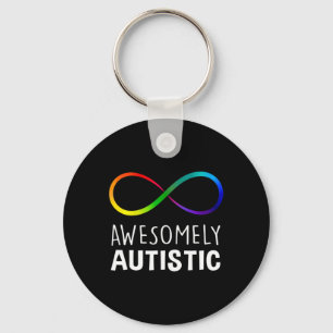 Red Instead Autism Awesomely Autistic Infinity Key Ring