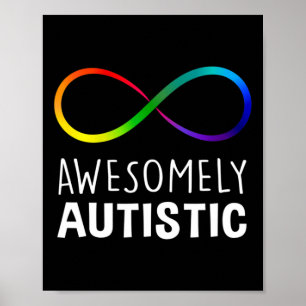 Red Instead Autism Awesomely Autistic Infinity Poster