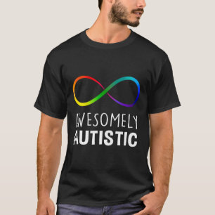 Red Instead Autism Awesomely Autistic Infinity  T-Shirt