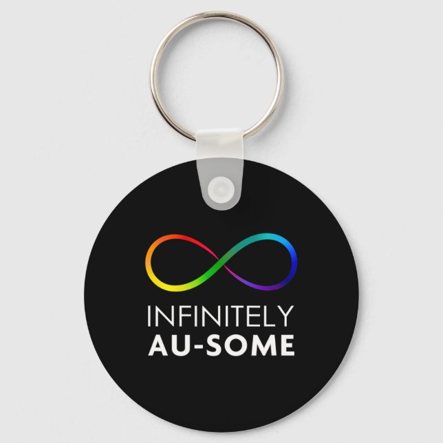 Red Instead Autism - Infinitely Au-some Infinity  Key Ring (Front)