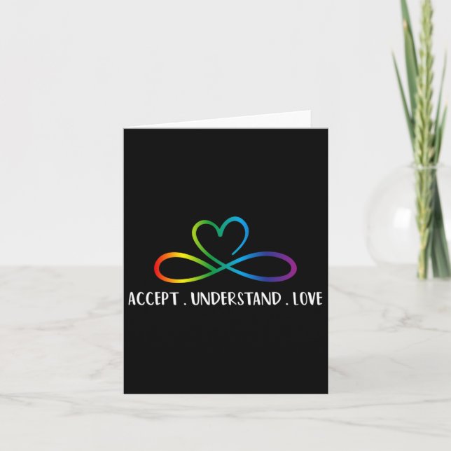 Red Instead Autism Infinity Accept Understand Love Card (Front)