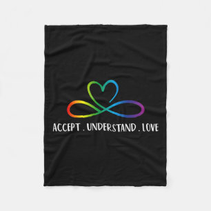 Red Instead Autism Infinity Accept Understand Love Fleece Blanket
