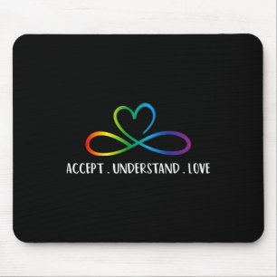 Red Instead Autism Infinity Accept Understand Love Mouse Mat