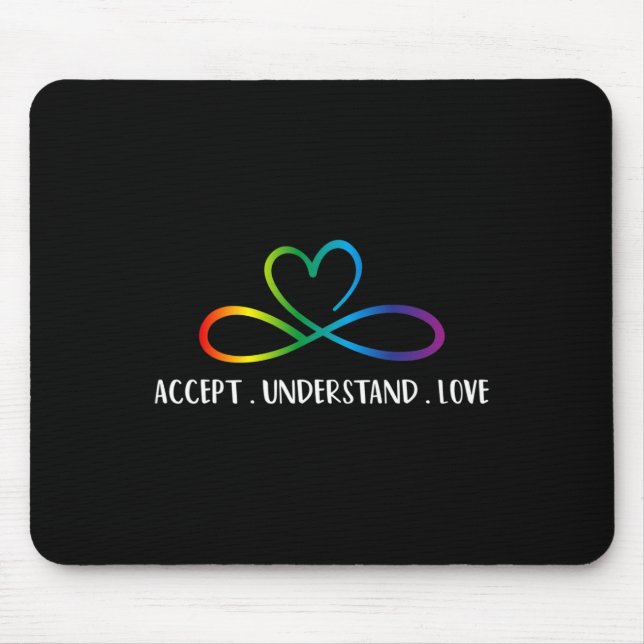 Red Instead Autism Infinity Accept Understand Love Mouse Mat (Front)
