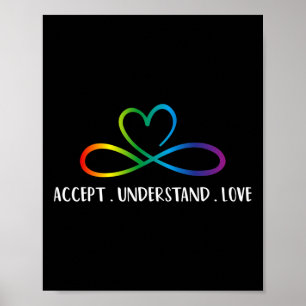 Red Instead Autism Infinity Accept Understand Love Poster