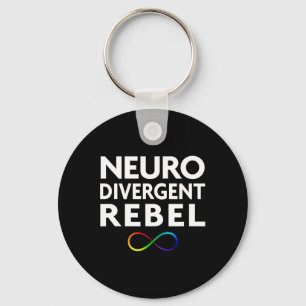 Red Instead Autism Neurodivergent Rebel Key Ring