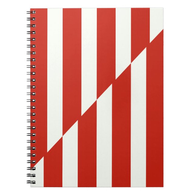 Red Interrupted stripes  Notebook (Front)