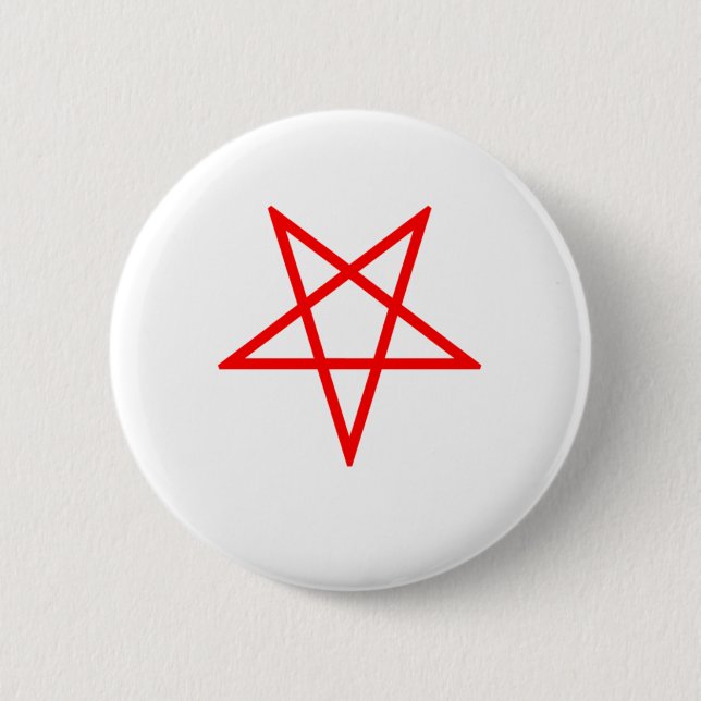 Red Inverted Pentagram 6 Cm Round Badge (Front)