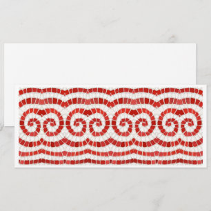 RED IONIC MOSAIC 4x9.25 Flat Card